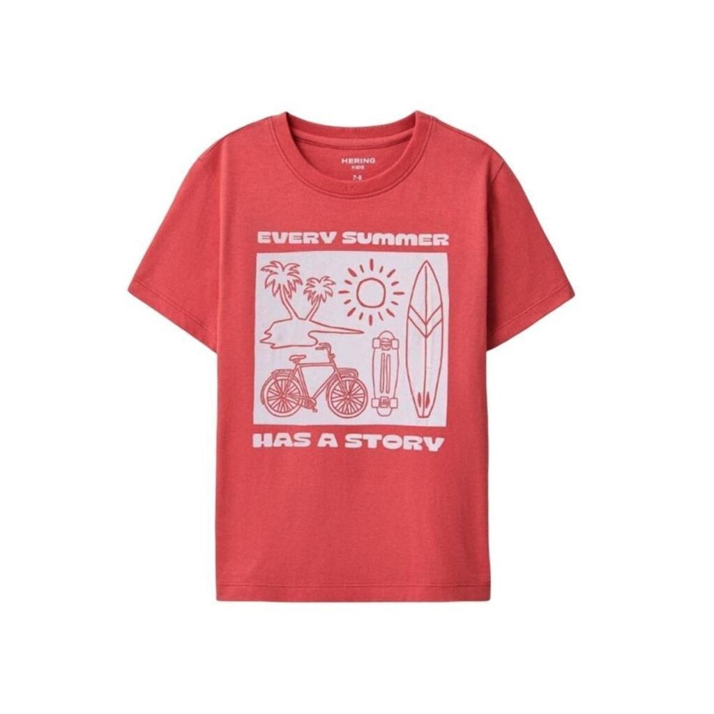 Hering Kids Camiseta Manga Curta com Estampa Vermelho
