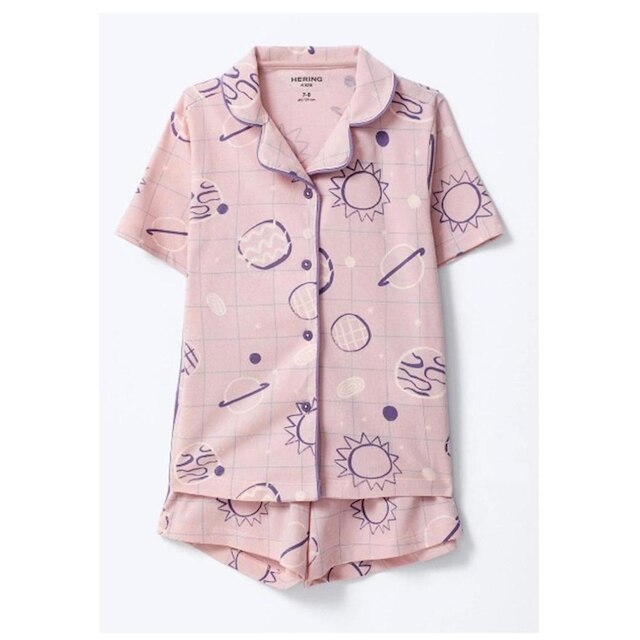 Hering Kids Pijama Americano com Estampa Rosa