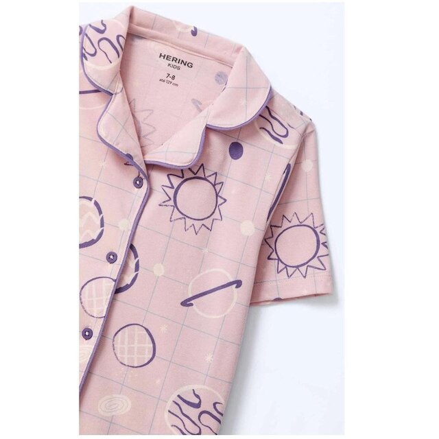 Hering Kids Pijama Americano com Estampa Rosa