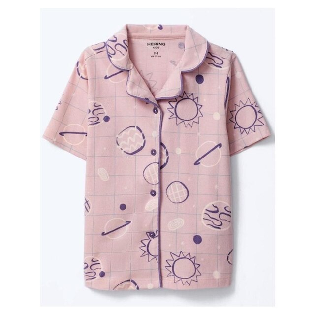 Hering Kids Pijama Americano com Estampa Rosa