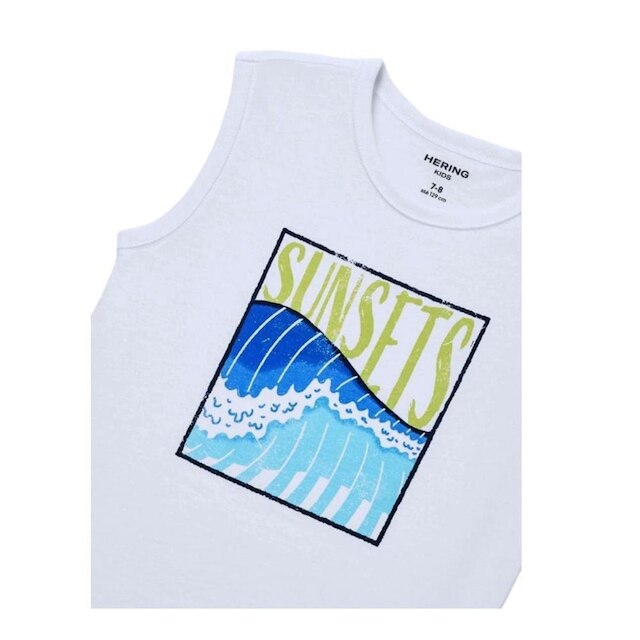 Hering Kids Regata Estampada Malha Branco