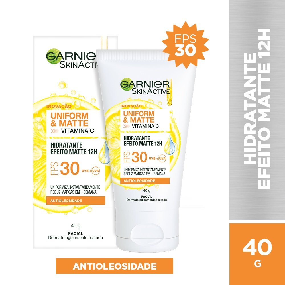 Hidratante Facial Matte Garnier Skin Uniform&Matte - 40g Menor preço em Hidratante Facial Matte Garnier Skin Uniform&Matte - 40g