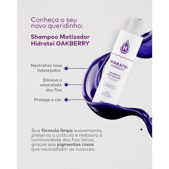Hidratei Oakberry Shampoo Matizador 200ml