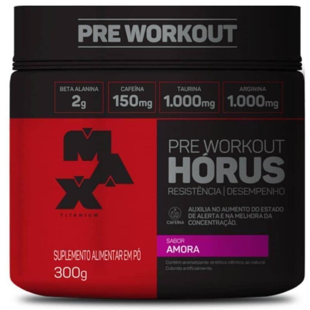 Horus - Pré Treino (300g) Max Titanium Frutas Vermelhas