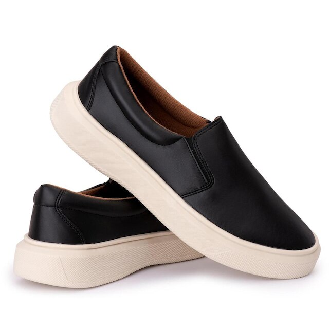 Iate Casual Masculino Sapatenis Sintético Slip On Elastico Calce Fácil