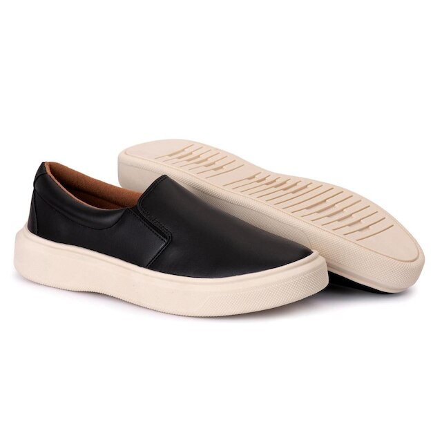 Iate Casual Masculino Sapatenis Sintético Slip On Elastico Calce Fácil