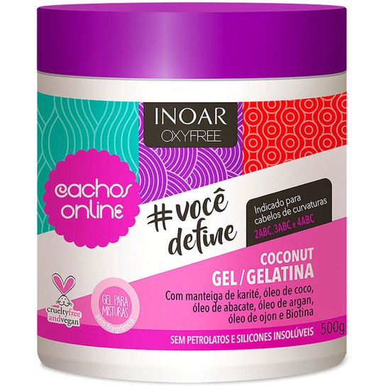 Inoar Cachos Online Coconut Gel Gelatina Vocêdefine 500g - Incolor