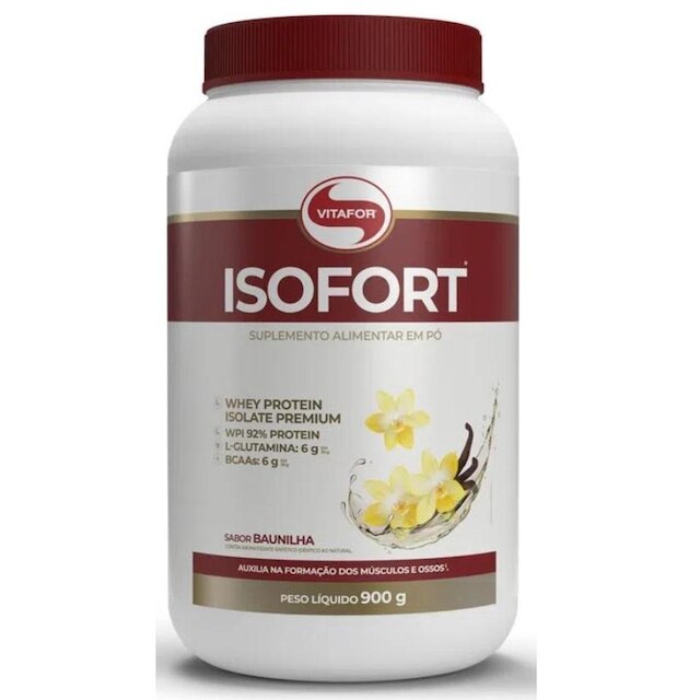 Isofort Vitafor Whey Protein Isolado Concentrado Proteína 900g