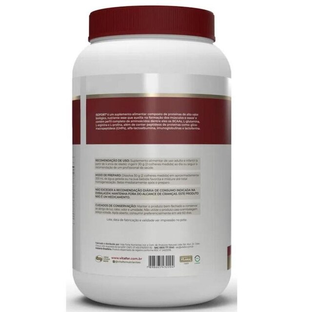 Isofort Vitafor Whey Protein Isolado Concentrado Proteína 900g