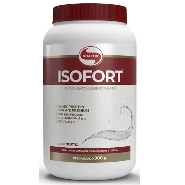 Isofort Whey Protein Isolado Concentrado Proteína 900g Vitafor