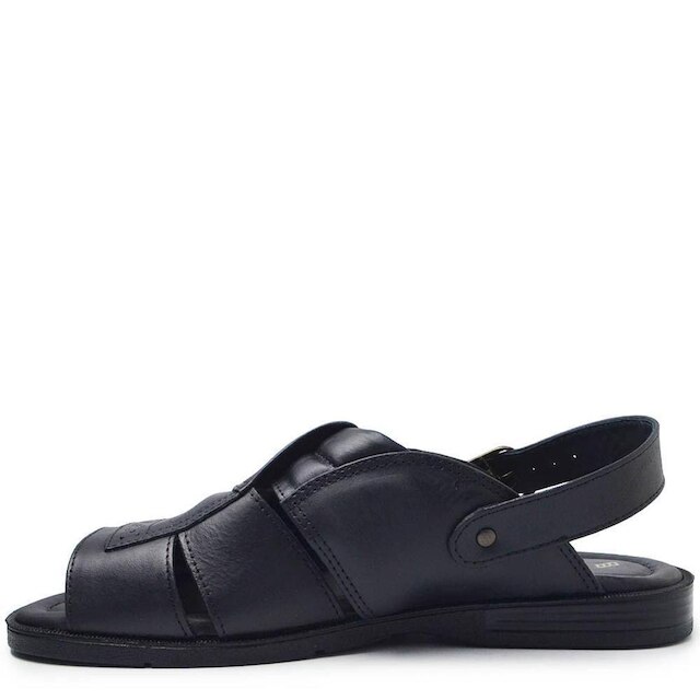 ITALIANINHO Sandalia Italianinho Fivela Masculina 10340302 COURO NAPA PRETO 40