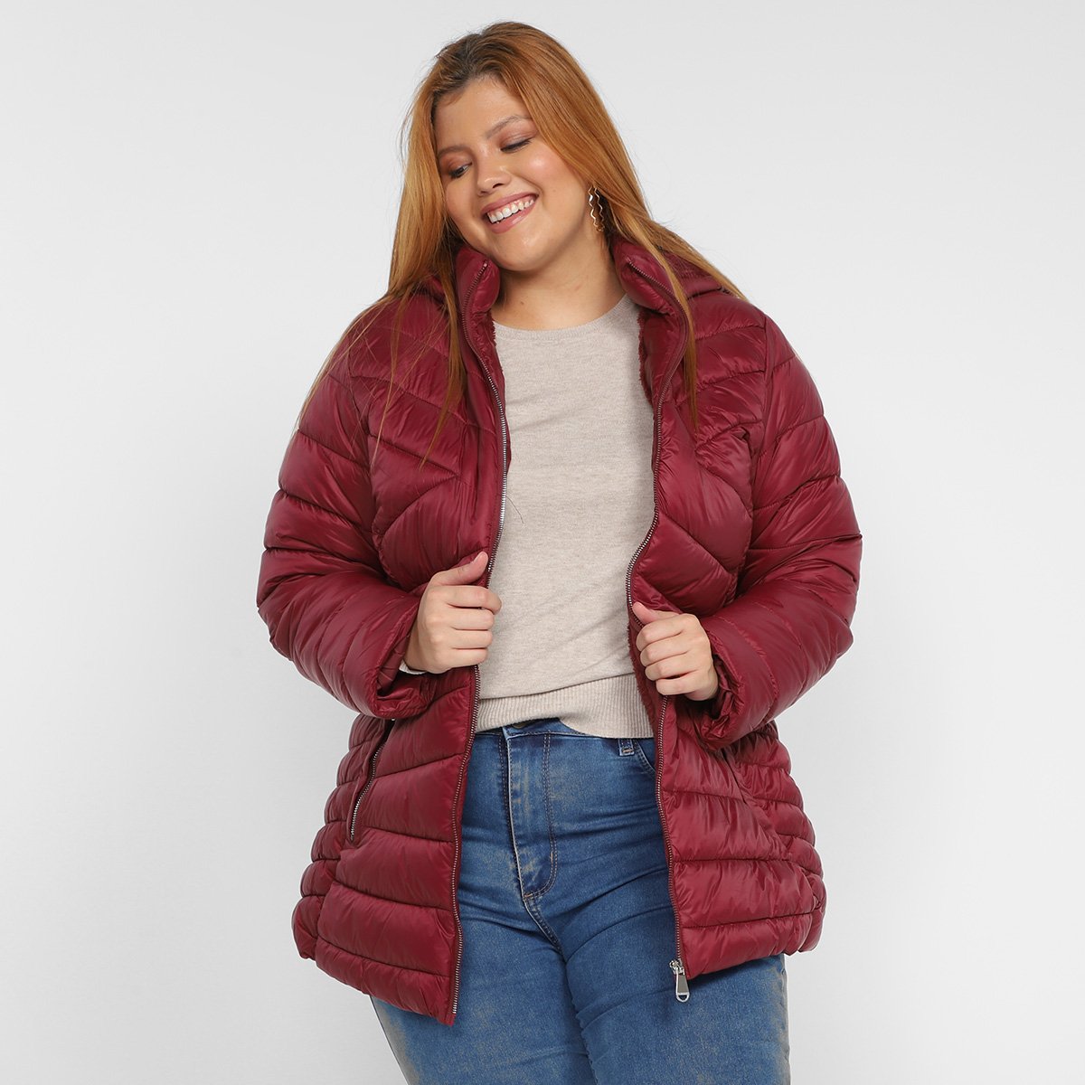 Jaquet Puffer City Lady Plus Size Nylon Capuz Feminina - Vinho é ruim? Jaquet Puffer City Lady Plus Size Nylon Capuz Feminina - Vinho é boa?