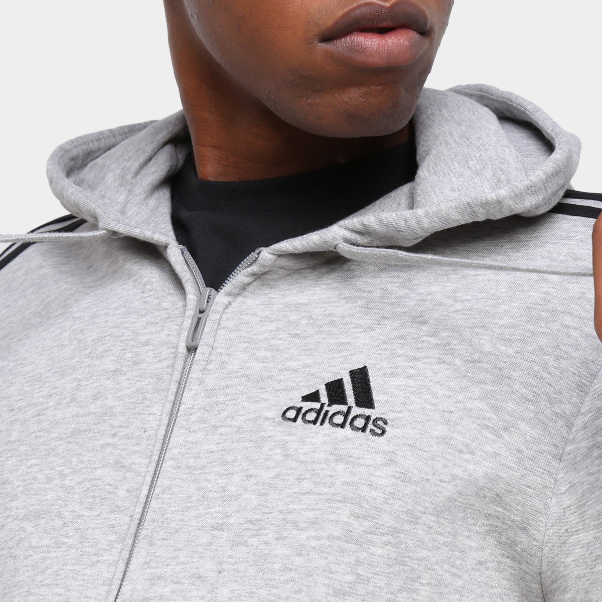 Casaco adidas hot sale masculino cinza