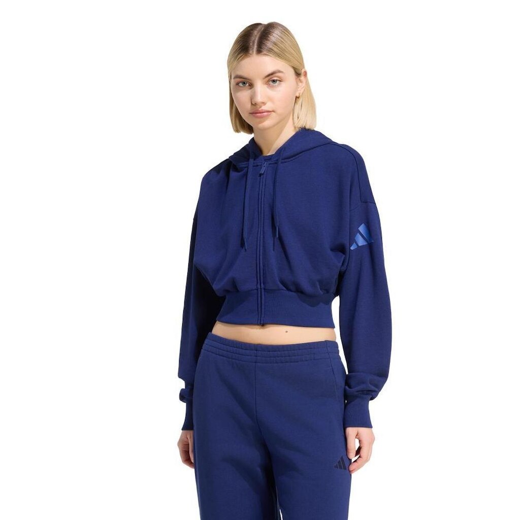 Jaqueta Adidas Moletinho e Zíperpleto Essentials Contemporary Feminina