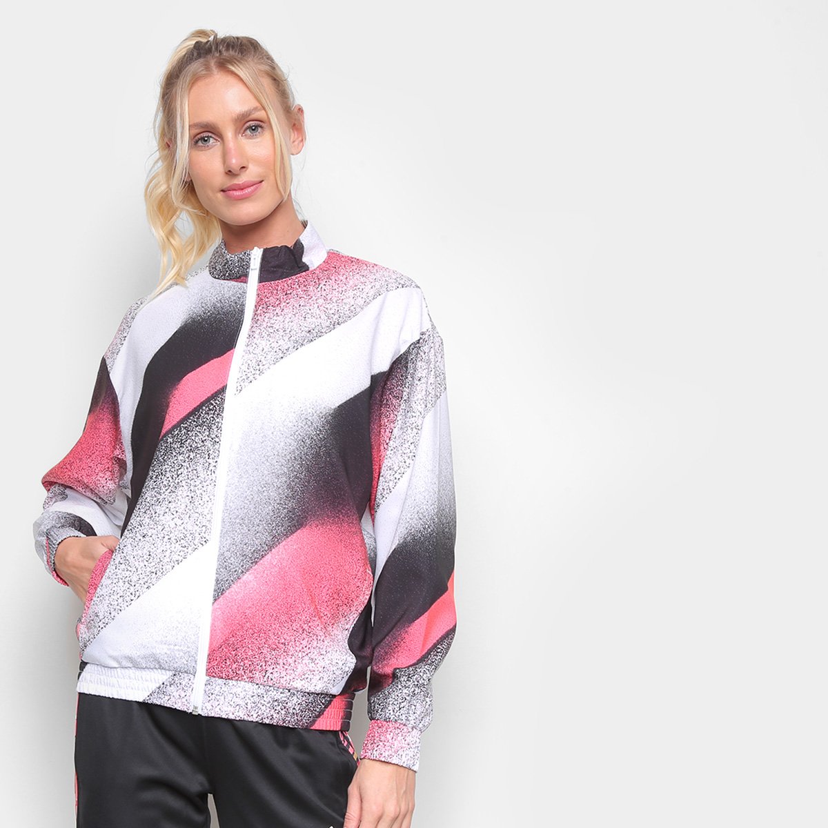 Jaqueta Adidas UC Feminina - Branco+Rosa Menor preço em Jaqueta Adidas UC Feminina - Branco+Rosa
