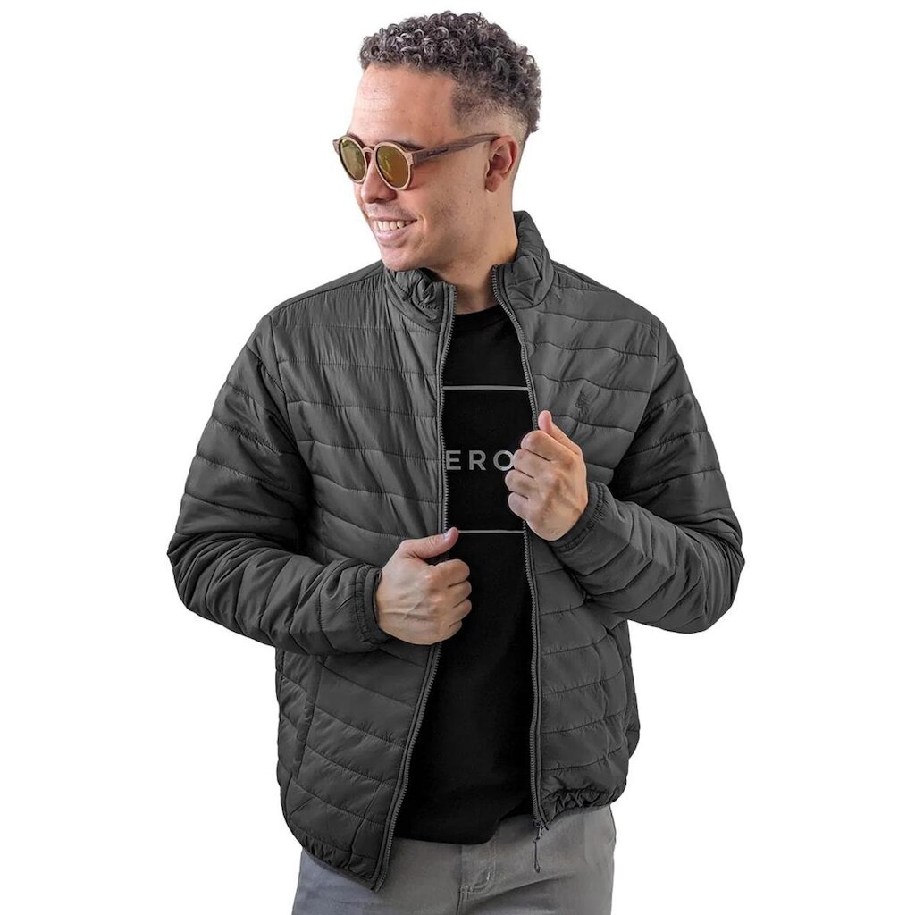 Jaqueta Aeropostale Masculina Nylon Bomber A87 Chumbo