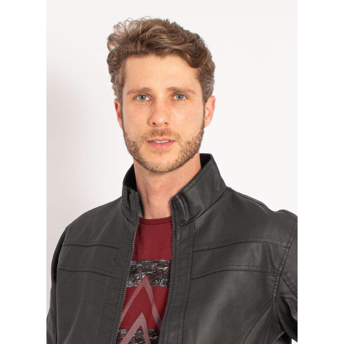 jaqueta de couro aleatory