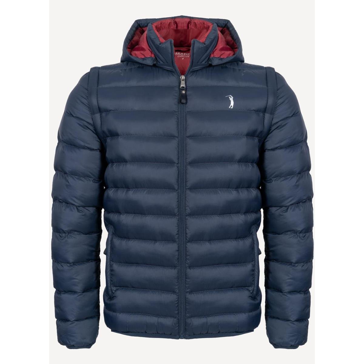 Jaqueta Aleatory Puffer Capuz Removível Marinho - Marinho Menor preço em Jaqueta Aleatory Puffer Capuz Removível Marinho - Marinho