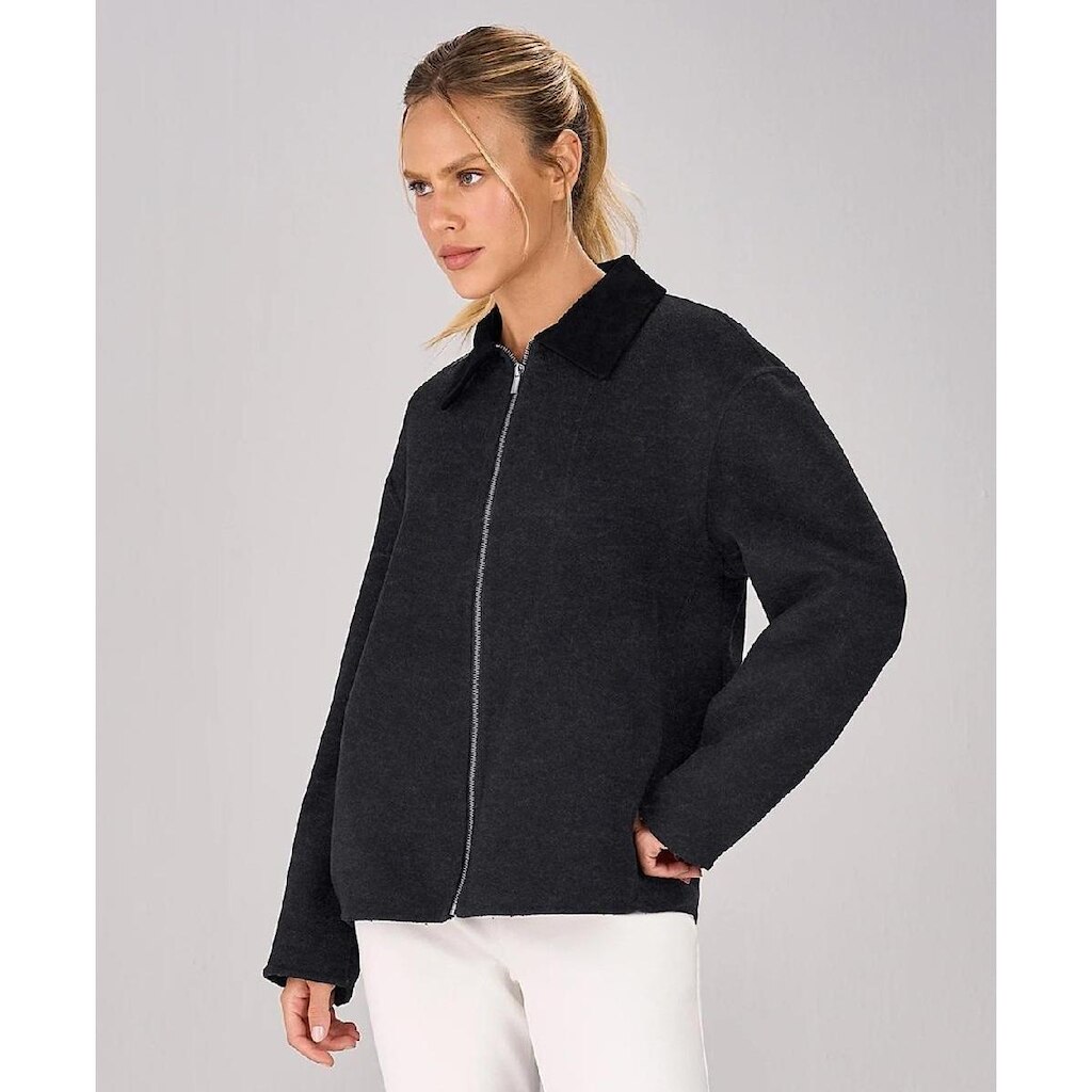 Jaqueta Alto Giro Oversized Feminina Mescla