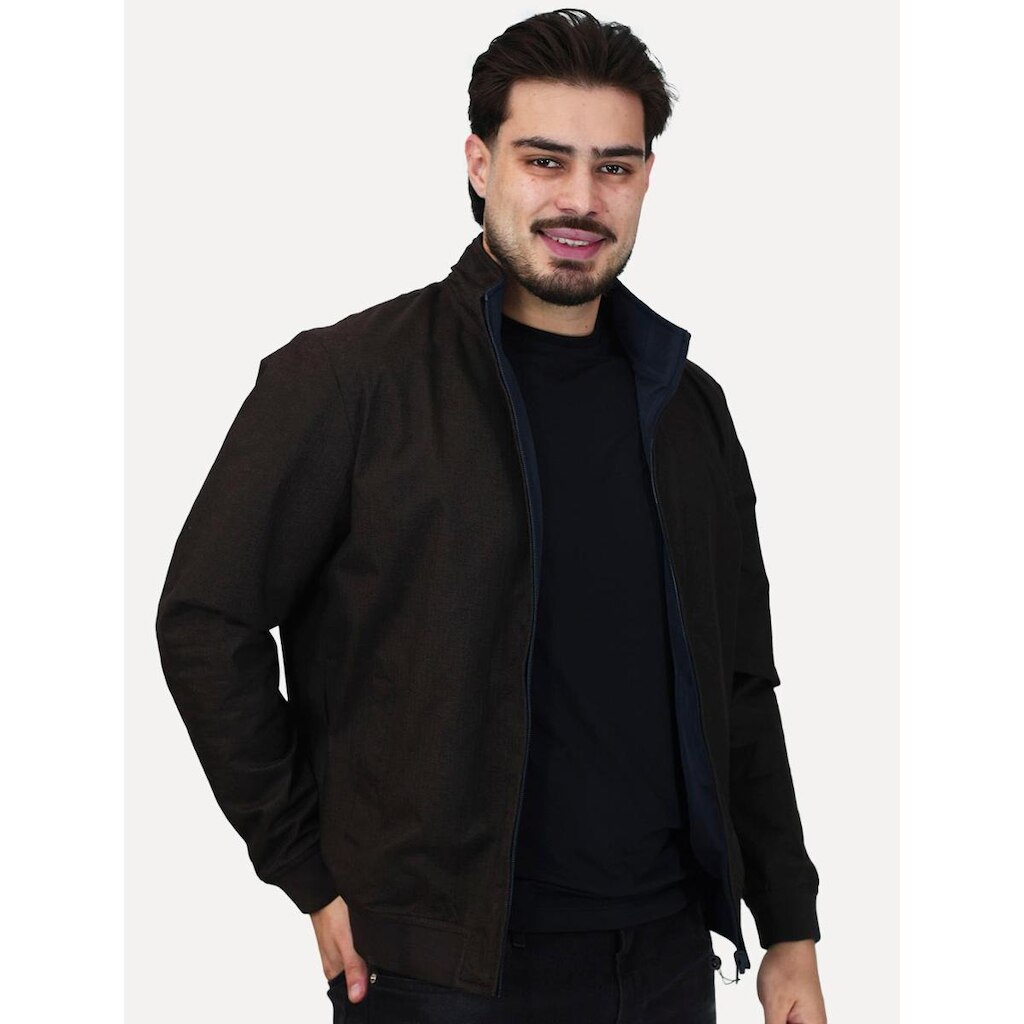 Jaqueta Aramis Masculina Bomber Dupla Marinho/Café
