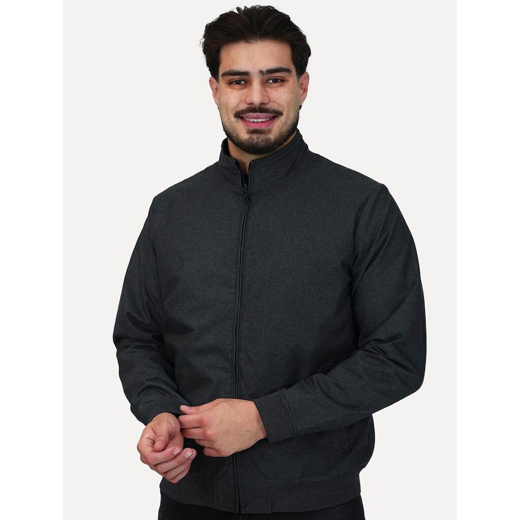 Jaqueta Aramis Masculina Bomber Dupla Preta/Chumbo