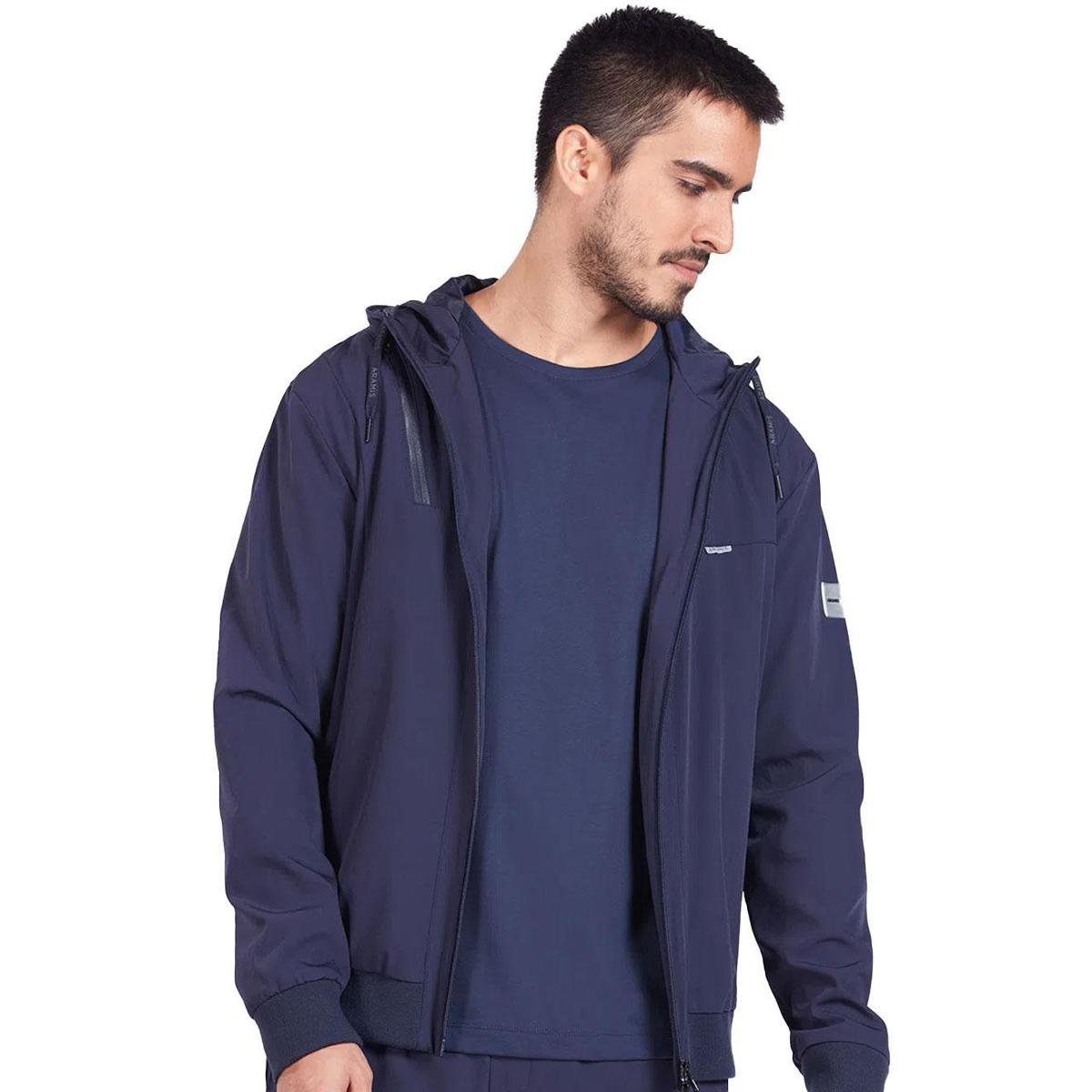 Jaqueta Aramis Masculina Hoodie Nylon Bomber Superflex Azul Marinho - Marinho Menor preço em Jaqueta Aramis Masculina Hoodie Nylon Bomber Superflex Azul Marinho - Marinho