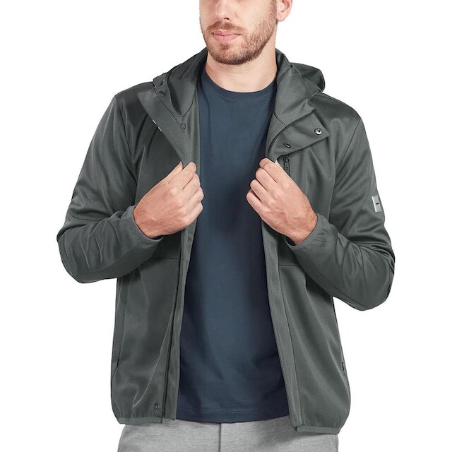 Jaqueta Aramis Masculina Nylon Hoodie Liquid Repeller Cinza Escuro