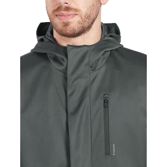 Jaqueta Aramis Masculina Nylon Hoodie Liquid Repeller Cinza Escuro