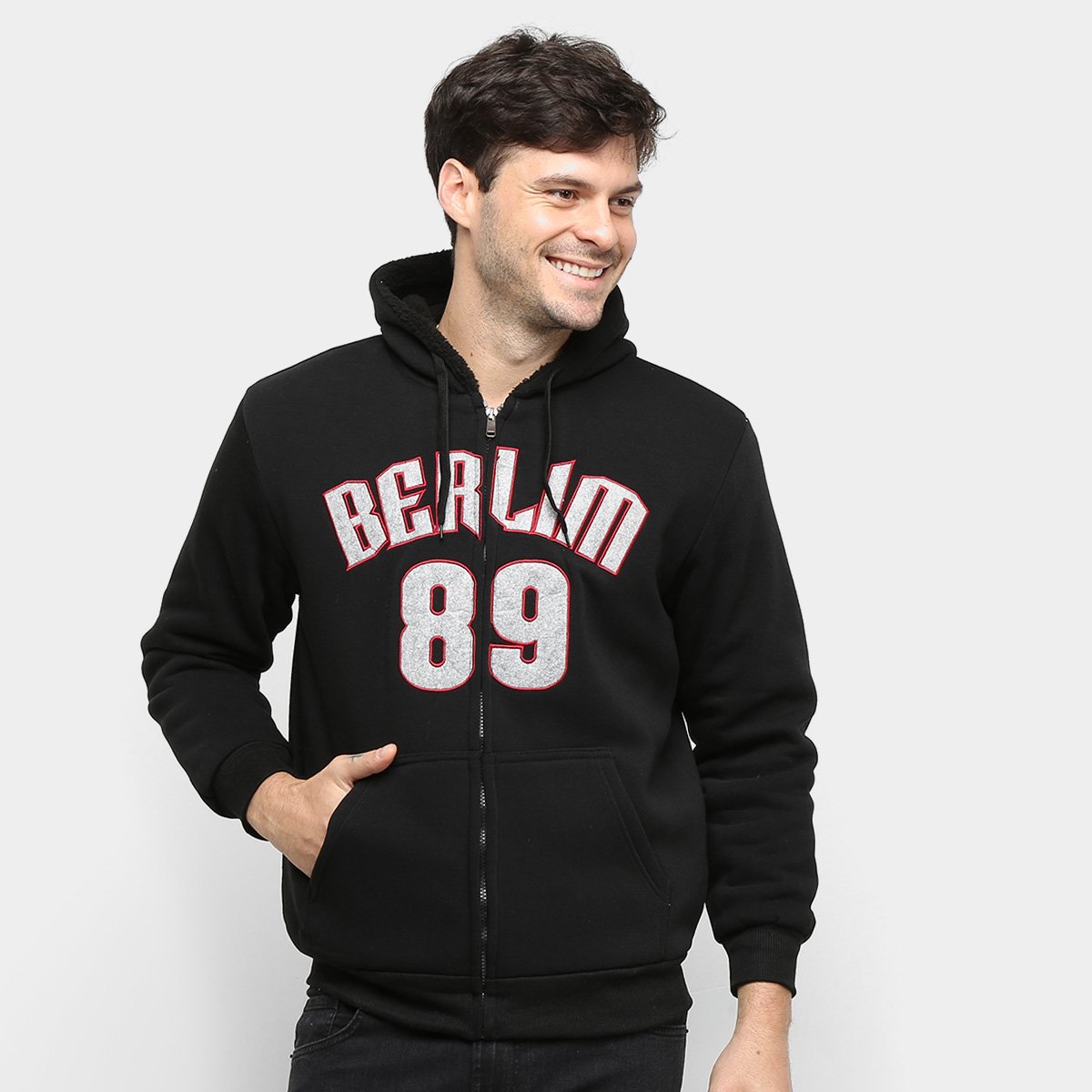 Jaqueta Athletic Jacket Berlim 89 Masculina - Preto Menor preço em Jaqueta Athletic Jacket Berlim 89 Masculina - Preto