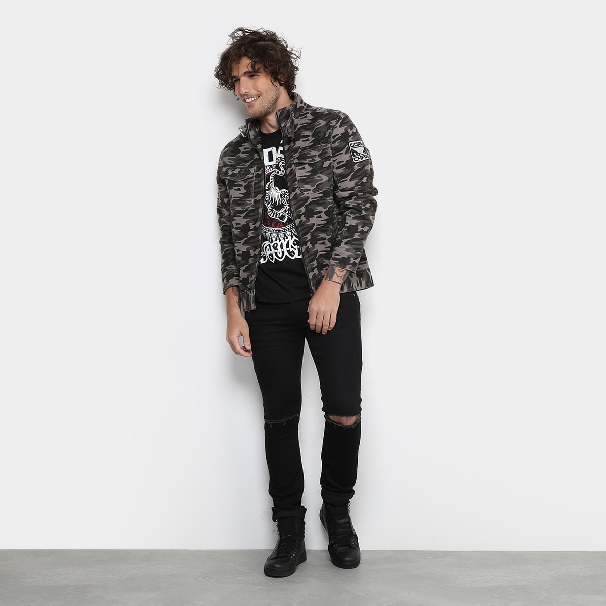 jaqueta bad boy military masculina