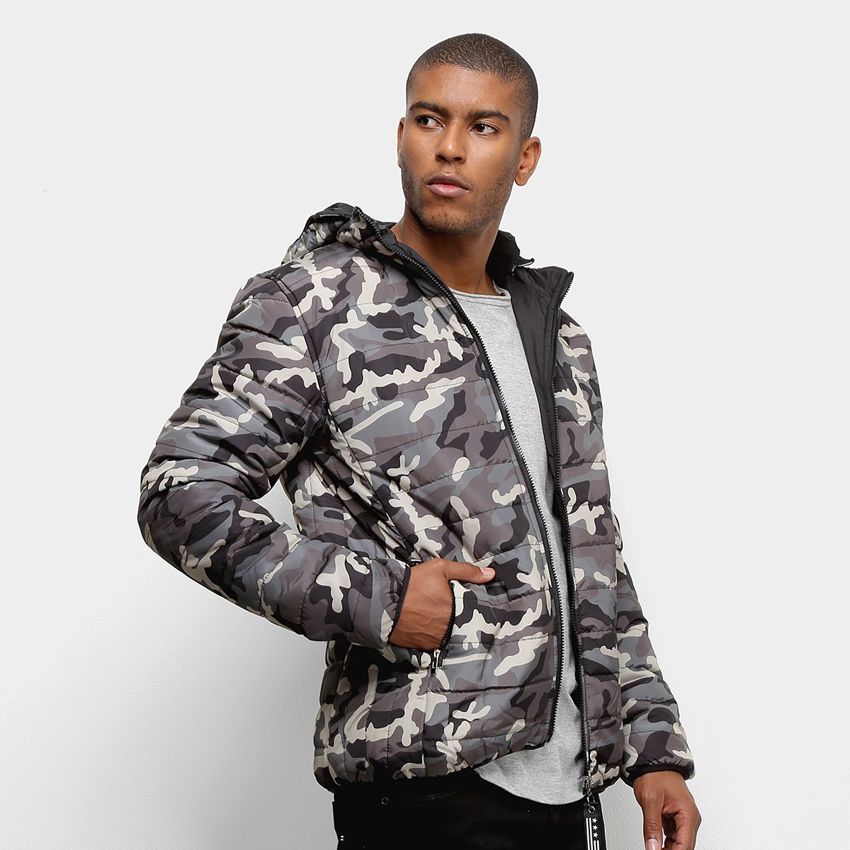 Jaqueta Balboa Dupla Face Masculina - Preto Menor preço em Jaqueta Balboa Dupla Face Masculina - Preto