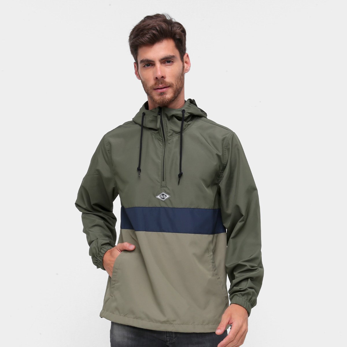 Jaqueta Billabong Wind Swell Anorak Masculina - Verde Militar Menor preço em Jaqueta Billabong Wind Swell Anorak Masculina - Verde Militar