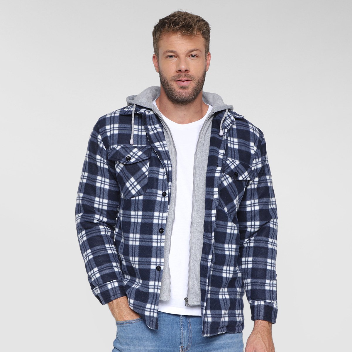 Jaqueta Black River Xadrez Capuz Moletom Masculina - Azul é ruim? Jaqueta Black River Xadrez Capuz Moletom Masculina - Azul é boa?