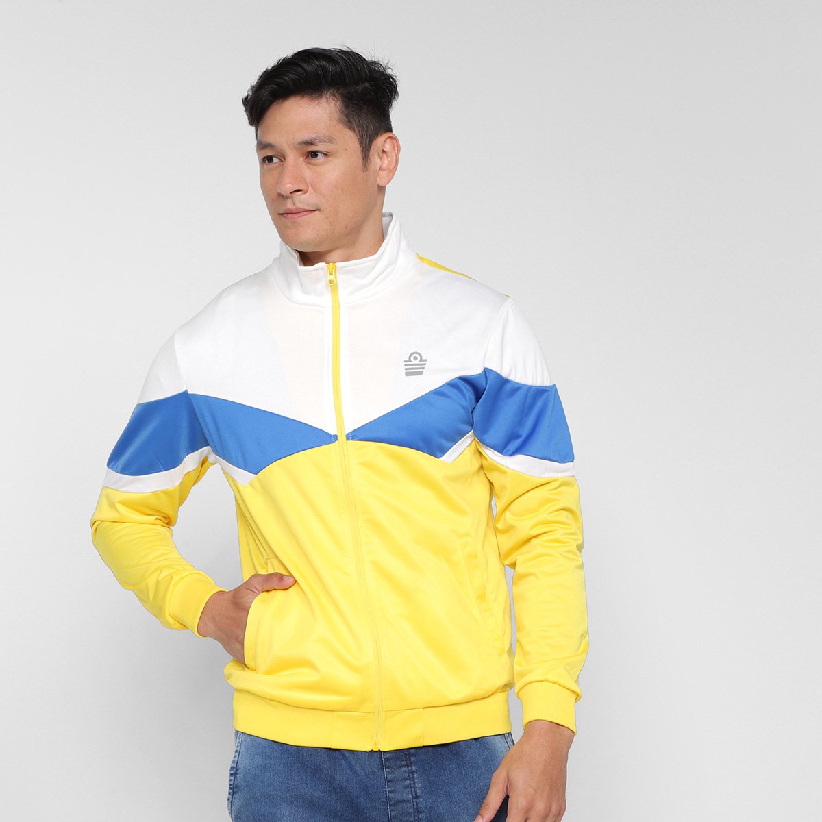 Jaqueta Blue Bay College Trilobal Masculina - Amarelo Menor preço em Jaqueta Blue Bay College Trilobal Masculina - Amarelo