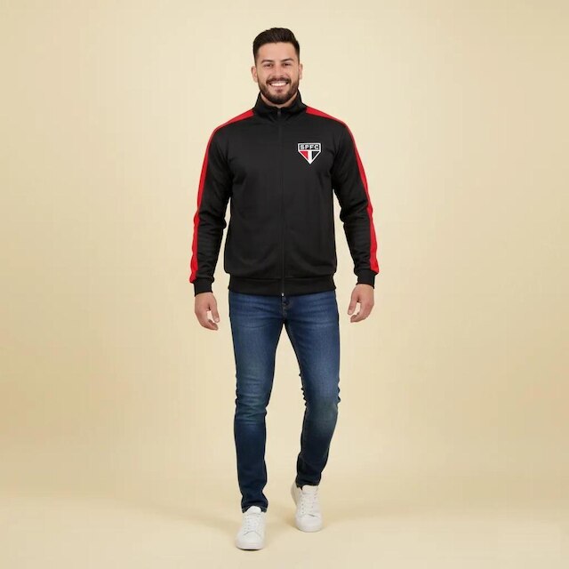 Jaqueta Blusa Casaco São Paulo SPFC Oficial Licenciado Masculino Escudo Bordado