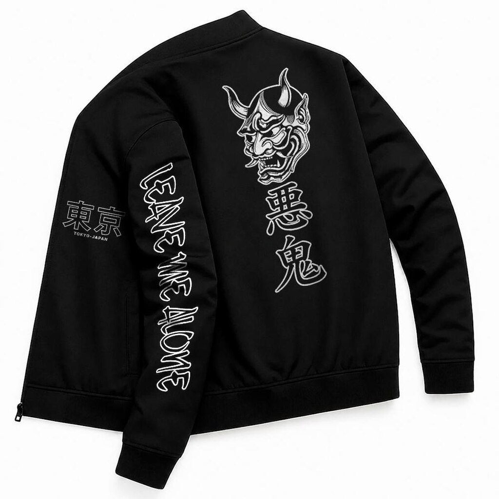 Jaqueta Blusa Casual Lifestyle Estilo Esportiva Com Ziper Gola Alta Leave Me Alone Streetwear