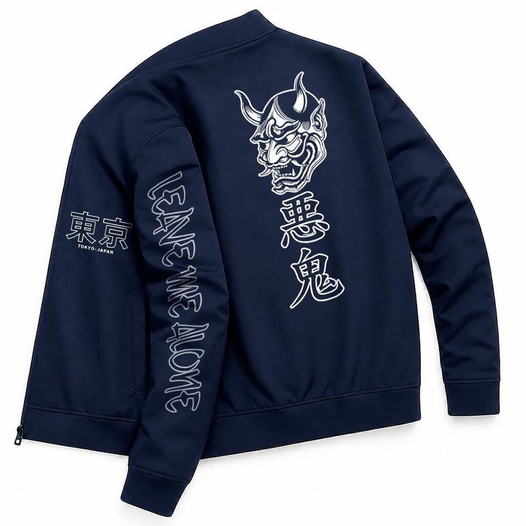 Jaqueta Blusa Casual Lifestyle Estilo Esportiva Com Ziper Gola Alta Leave Me Alone Streetwear