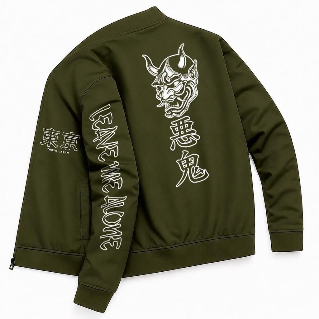 Jaqueta Blusa Casual Lifestyle Estilo Esportiva Com Ziper Gola Alta Leave Me Alone Streetwear