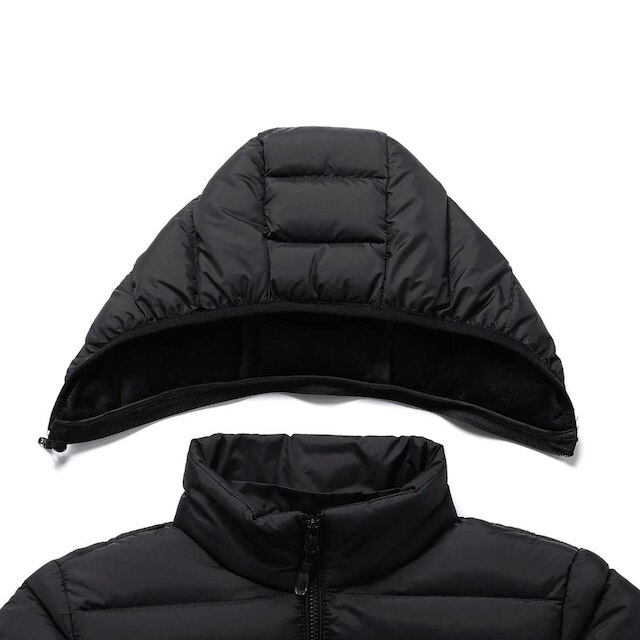Jaqueta Bobojaco Masculino Casaco Puffer com Capuz Removível