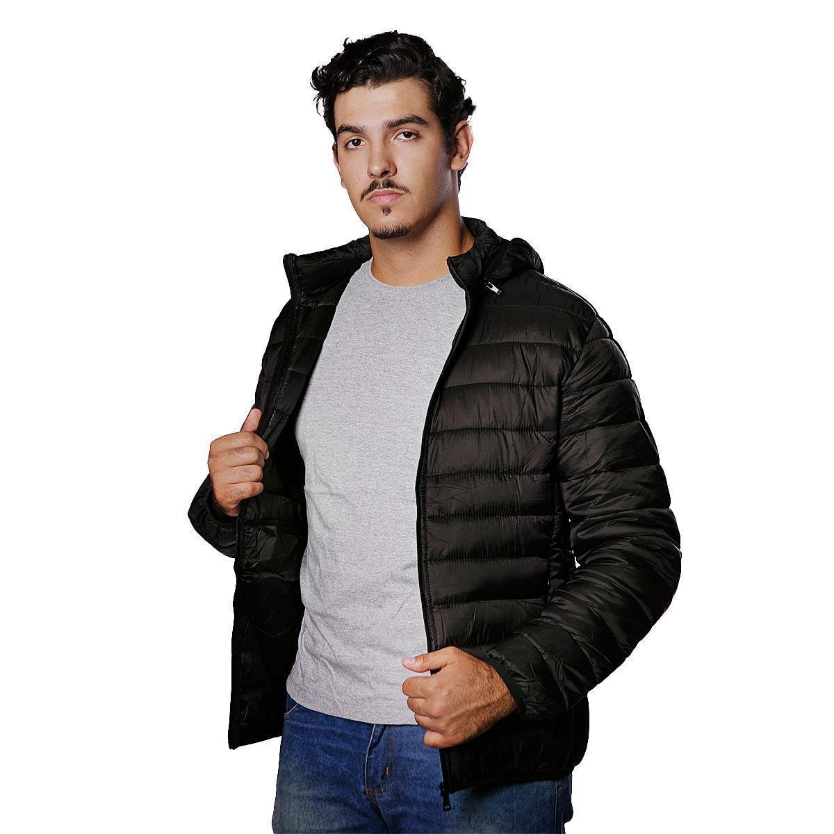Jaqueta Bobojaco Puffer Gomo Acolchoado e Touca Removível Blusa de Frio Masculino Menor preço em Jaqueta Bobojaco Puffer Gomo Acolchoado e Touca Removível Blusa de Frio Masculino