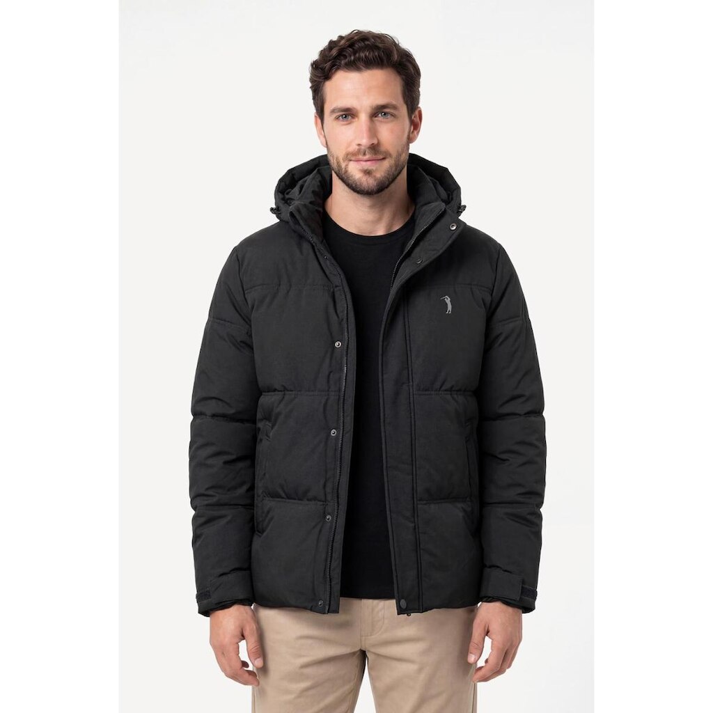 Jaqueta Bomber Aleatory com Capuz Galway Preto