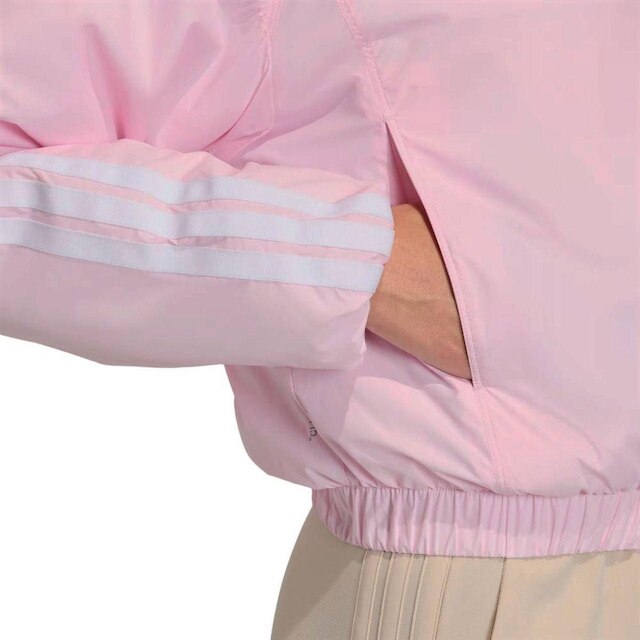 JAQUETA BOMBER ESSENTIALS 3 STRIPES KH4257 - ROSA CLARO/BRANCO G
