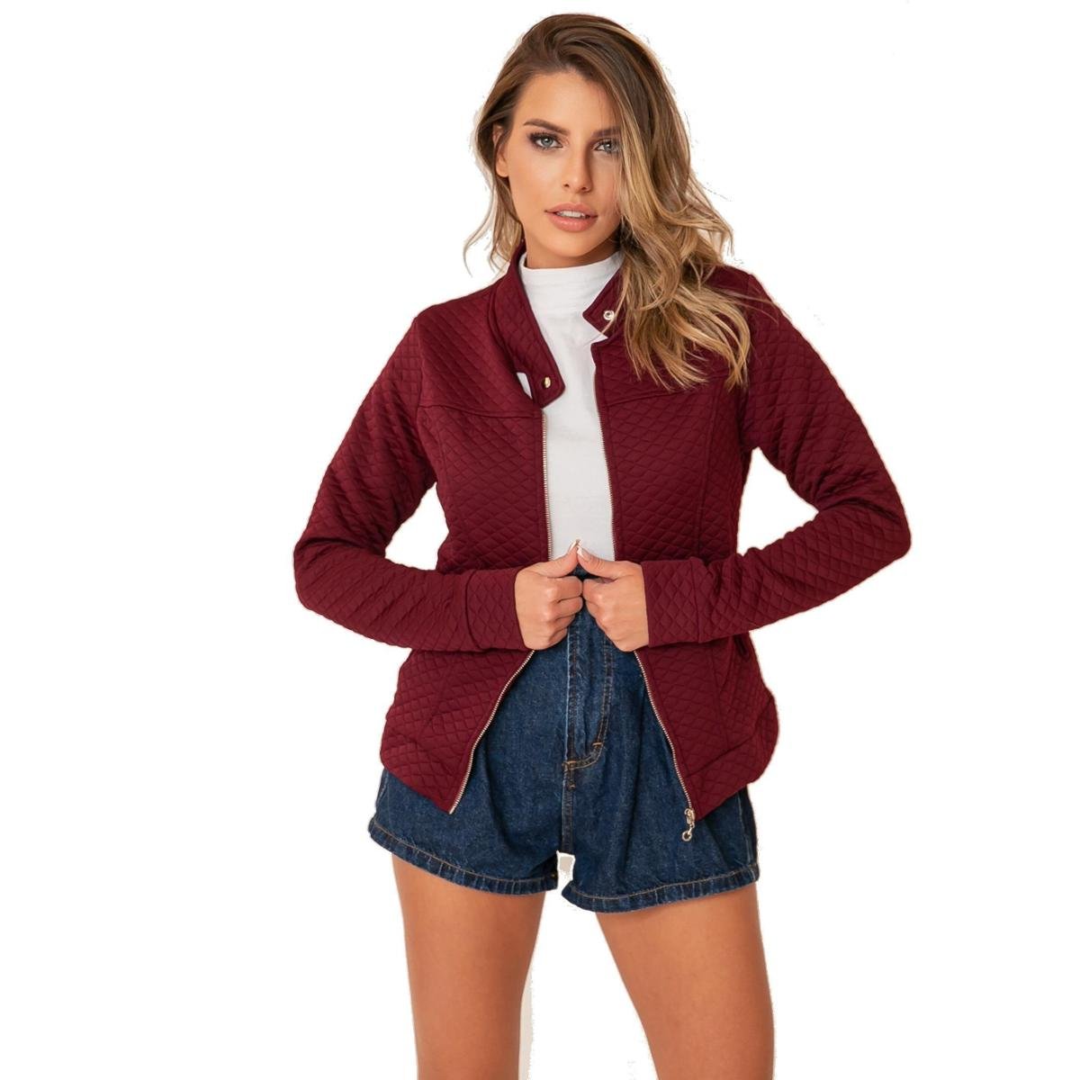 Jaqueta Bomber Feminina Casaco Blusa Frio Casual Metalassê Menor preço em Jaqueta Bomber Feminina Casaco Blusa Frio Casual Metalassê