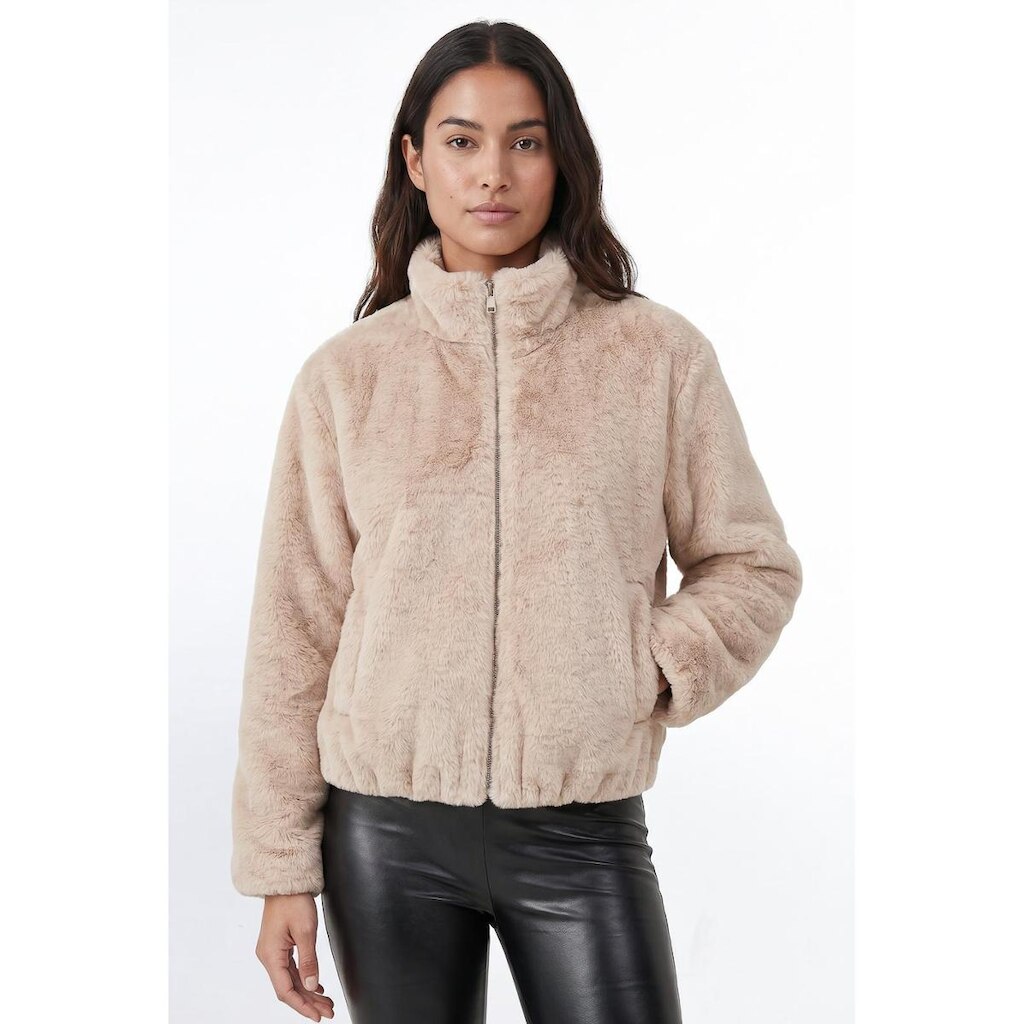 Jaqueta bomber feminina de pelo gola alta 61250
