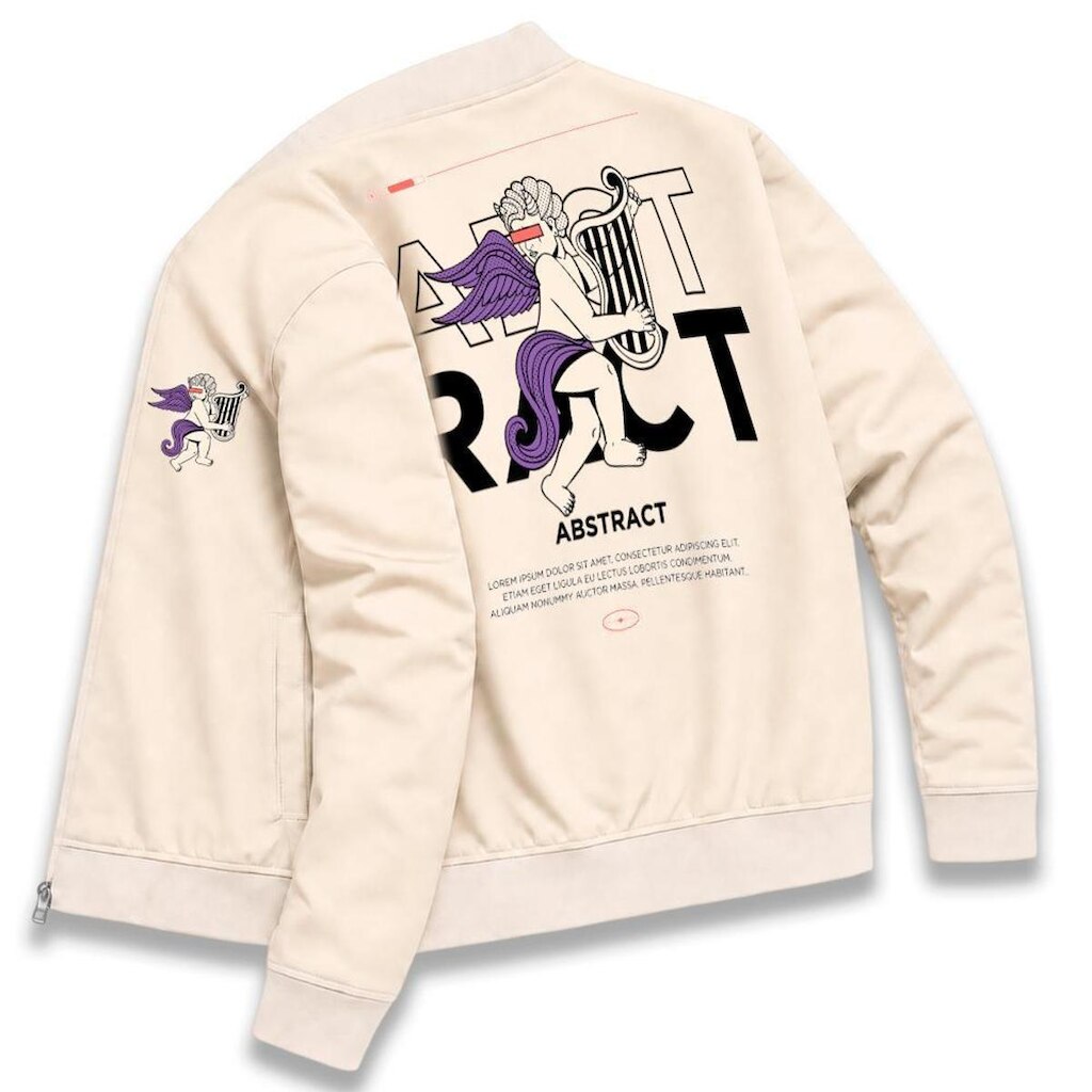 Jaqueta Bomber Fitness Masculina Casual Versatil Anjo Arpa Streetwear Angel Estiloso