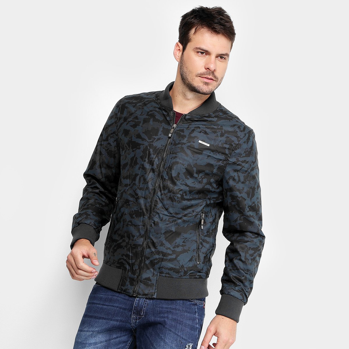 jaqueta bomber camuflada masculina