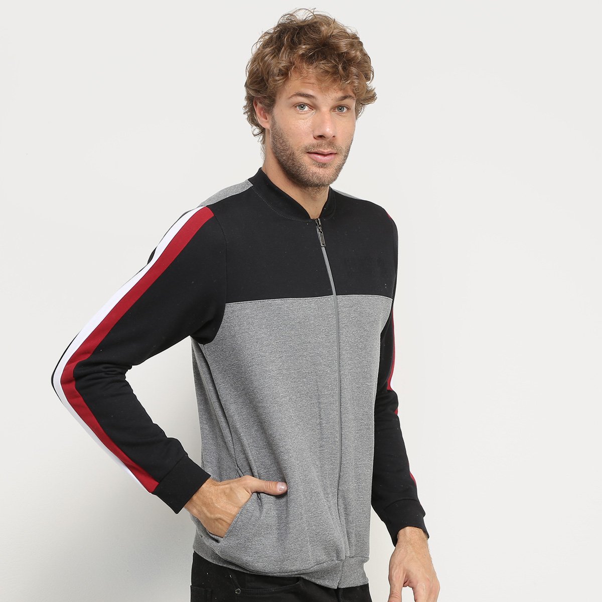 jaqueta bomber listrada