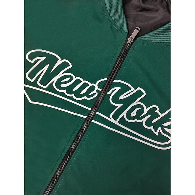 Jaqueta Bomber Masculina NEW YORK com Zíper Verde P
