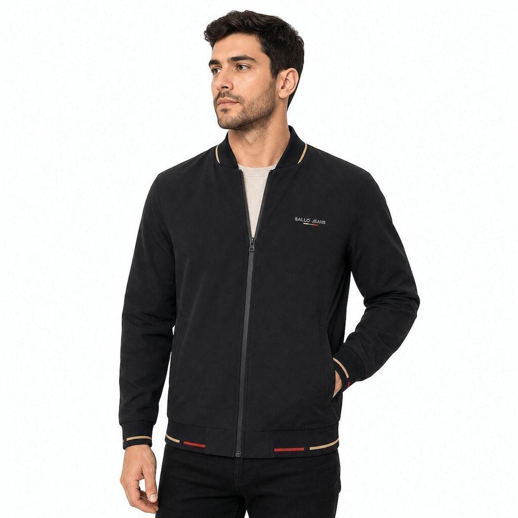 Jaqueta Bomber Sallo Brand Preta 0002 - Preto G