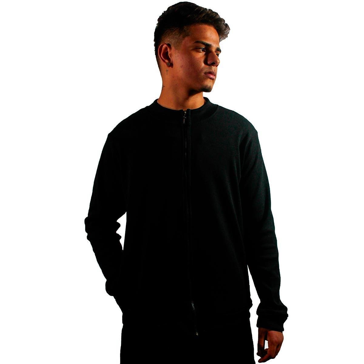 Jaqueta Bomber W2 Store Blusa Ribana de Frio Preta Canelada Menor preço em Jaqueta Bomber W2 Store Blusa Ribana de Frio Preta Canelada